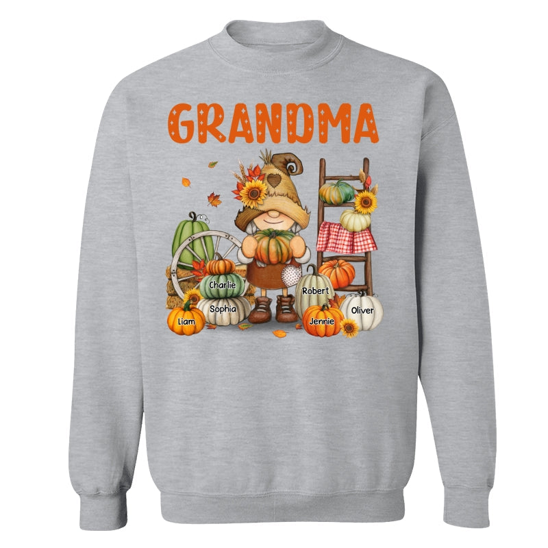 Grandma Mom Fall Season Gnome Personalized Shirt