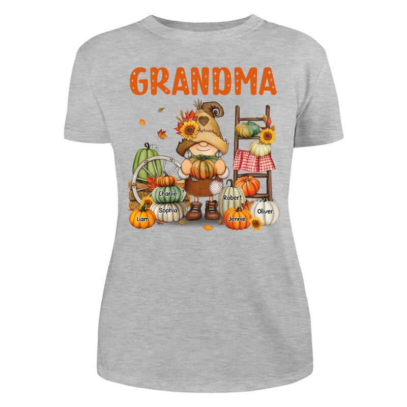 Grandma Mom Fall Season Gnome Personalized Shirt