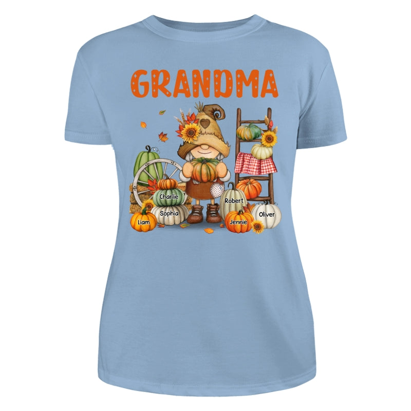 Grandma Mom Fall Season Gnome Personalized Shirt