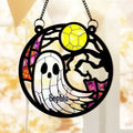 Grandma Mom Family Boo Crew Personalized Suncatcher, Halloween Decor