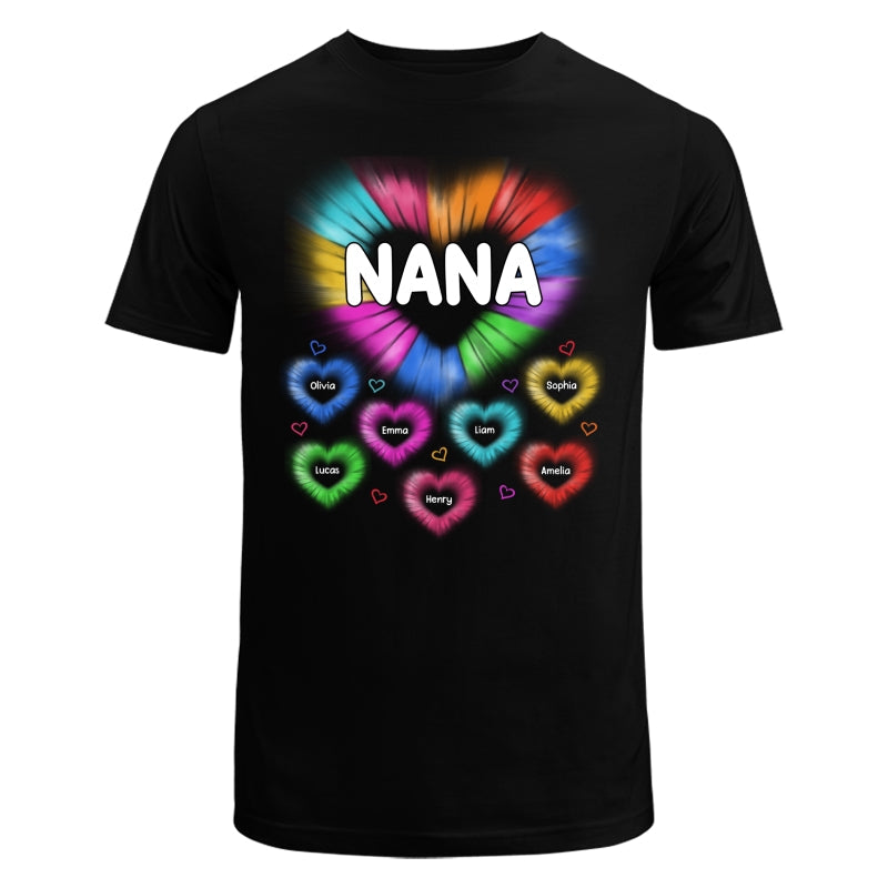 Grandma Mom Colorful Hearts Personalized Shirt
