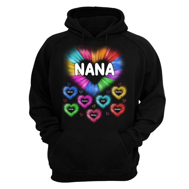 Grandma Mom Colorful Hearts Personalized Shirt