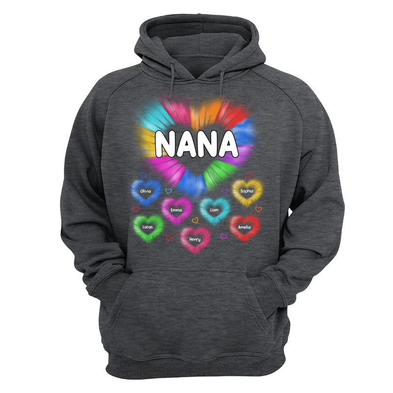 Grandma Mom Colorful Hearts Personalized Shirt