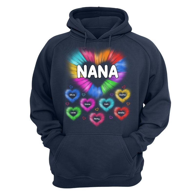 Grandma Mom Colorful Hearts Personalized Shirt