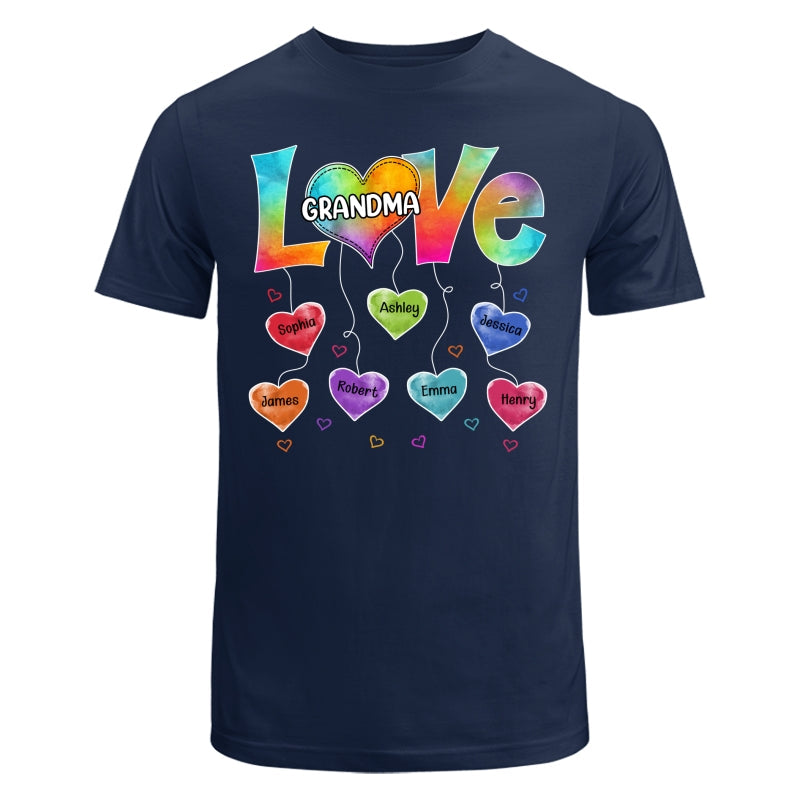 Grandma Mom Colorful Pattern Love Heartstring Personalized Shirt
