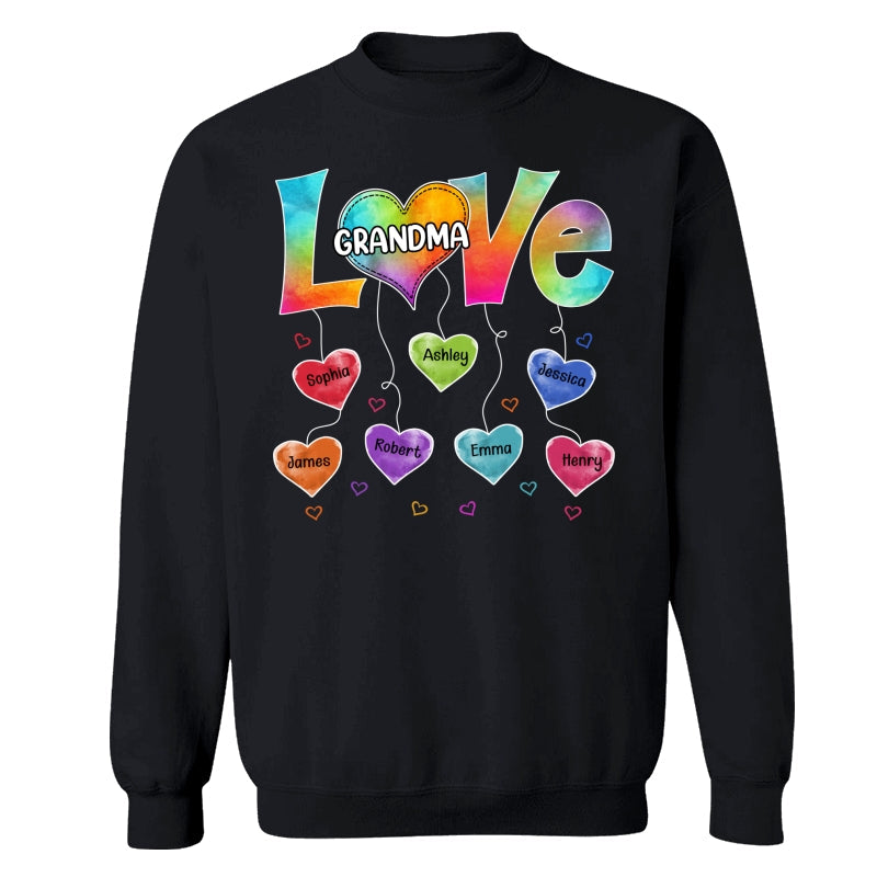 Grandma Mom Colorful Pattern Love Heartstring Personalized Shirt