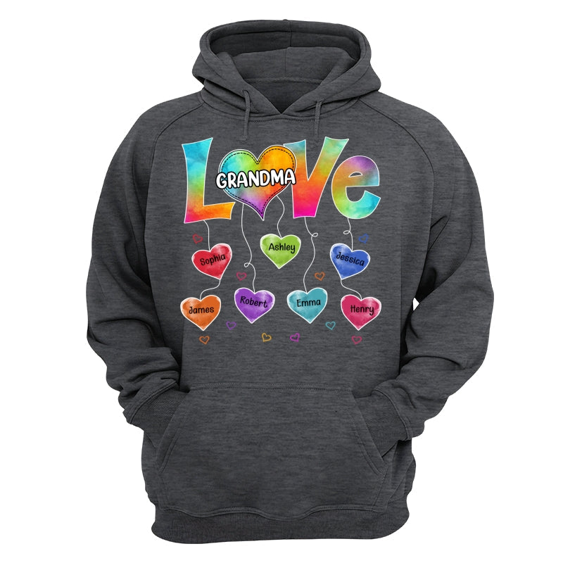 Grandma Mom Colorful Pattern Love Heartstring Personalized Shirt