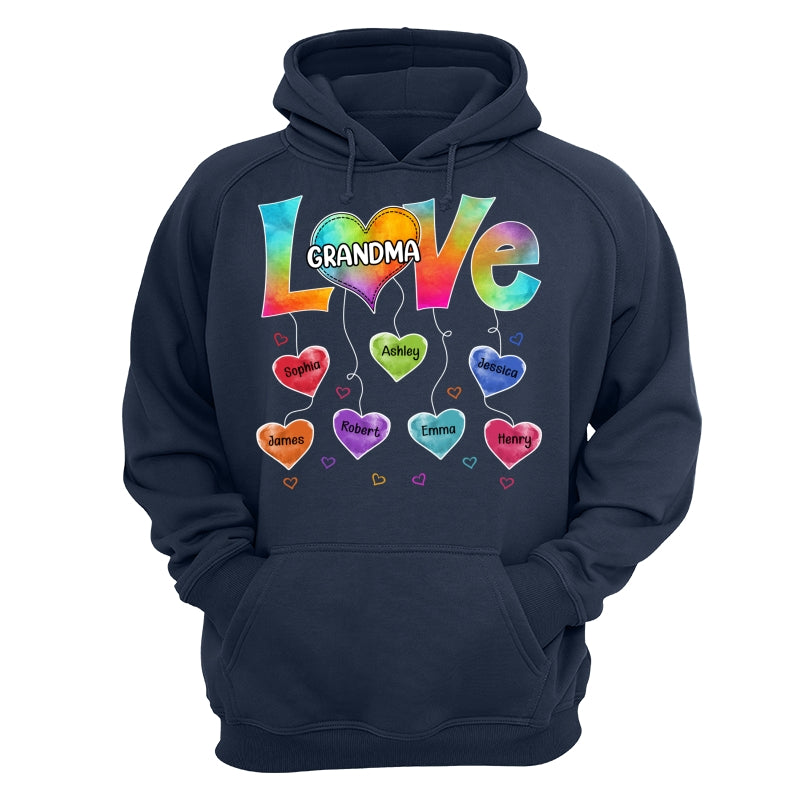 Grandma Mom Colorful Pattern Love Heartstring Personalized Shirt